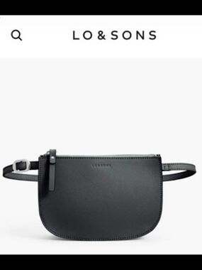 LO & SONS Black Leather Belt Bag